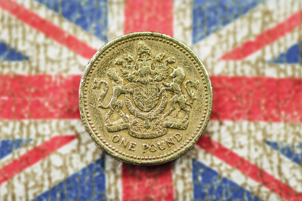 Pound Coin on Union Flag – UK Economy and Interest Rate Decision Close-up of a pound coin resting on the Union Flag, symbolising the UK economy and the Bank of England interest rate decision